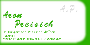 aron preisich business card